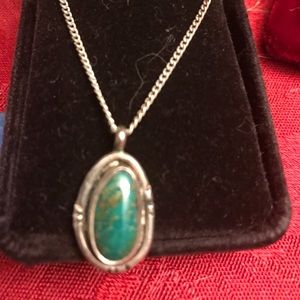 Turquoise silver. Necklace